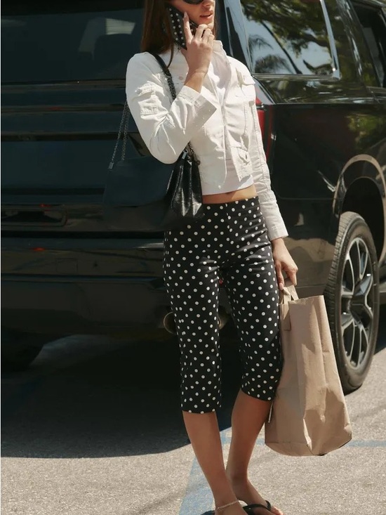 Vintage Pants - just be Black Capri Pants with White Polka Dots